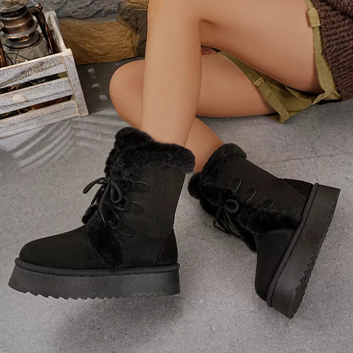 Round Toe Platform Boots by Trendsi