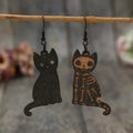 Alloy Hook Wooden Cat Earrings by Trendsi