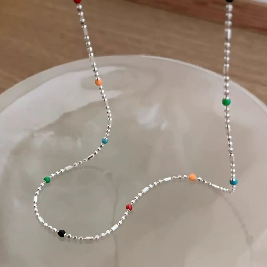 925 Sterling Silver Bead Necklace by Trendsi