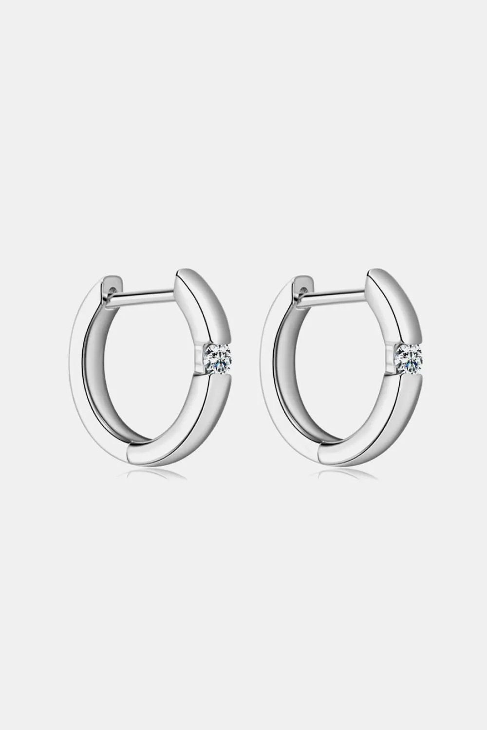 Moissanite 925 Sterling Silver Huggie Earrings by Trendsi