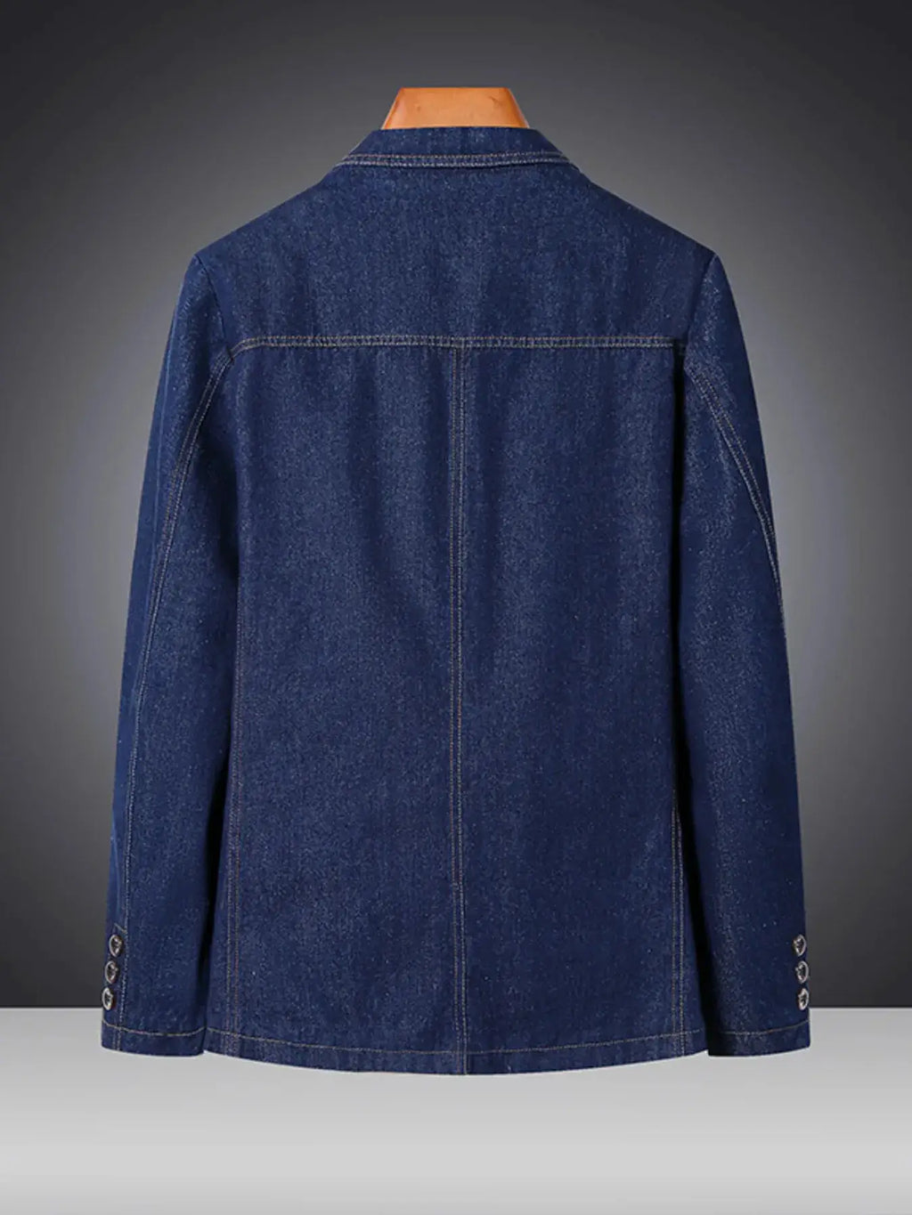 Men's Plus Size Classic Button Up Denim Blazer by Trendsi