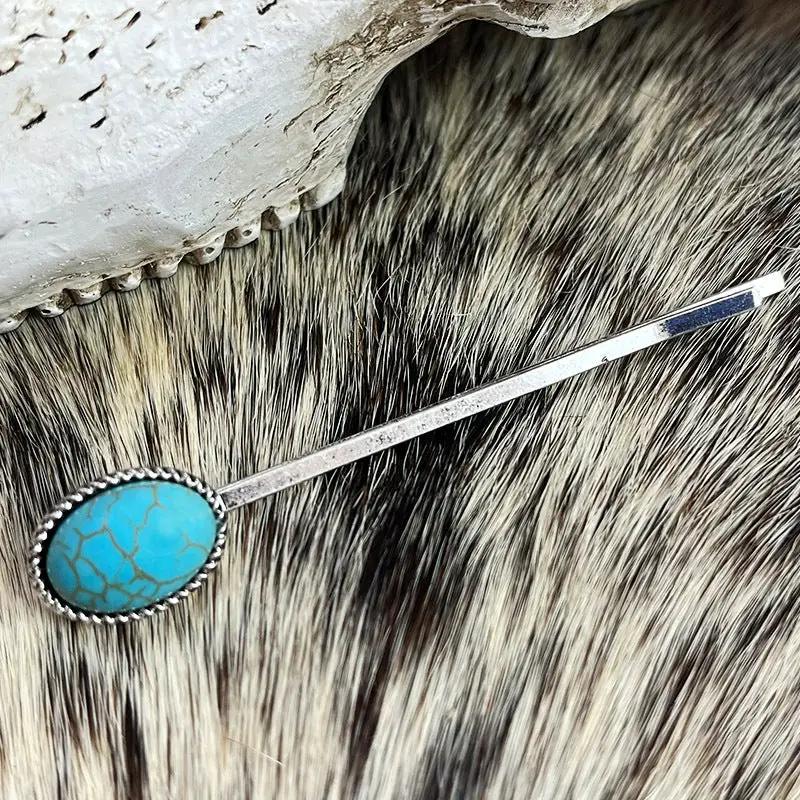 Turquoise Alloy Hairpin by Trendsi
