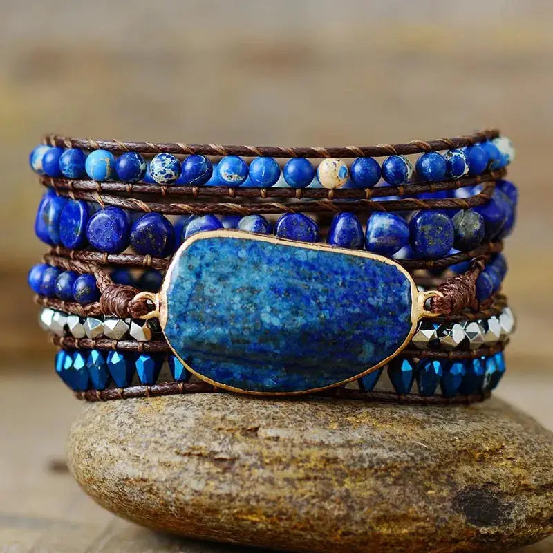 Alloy Bead Braided Bracelet by Trendsi