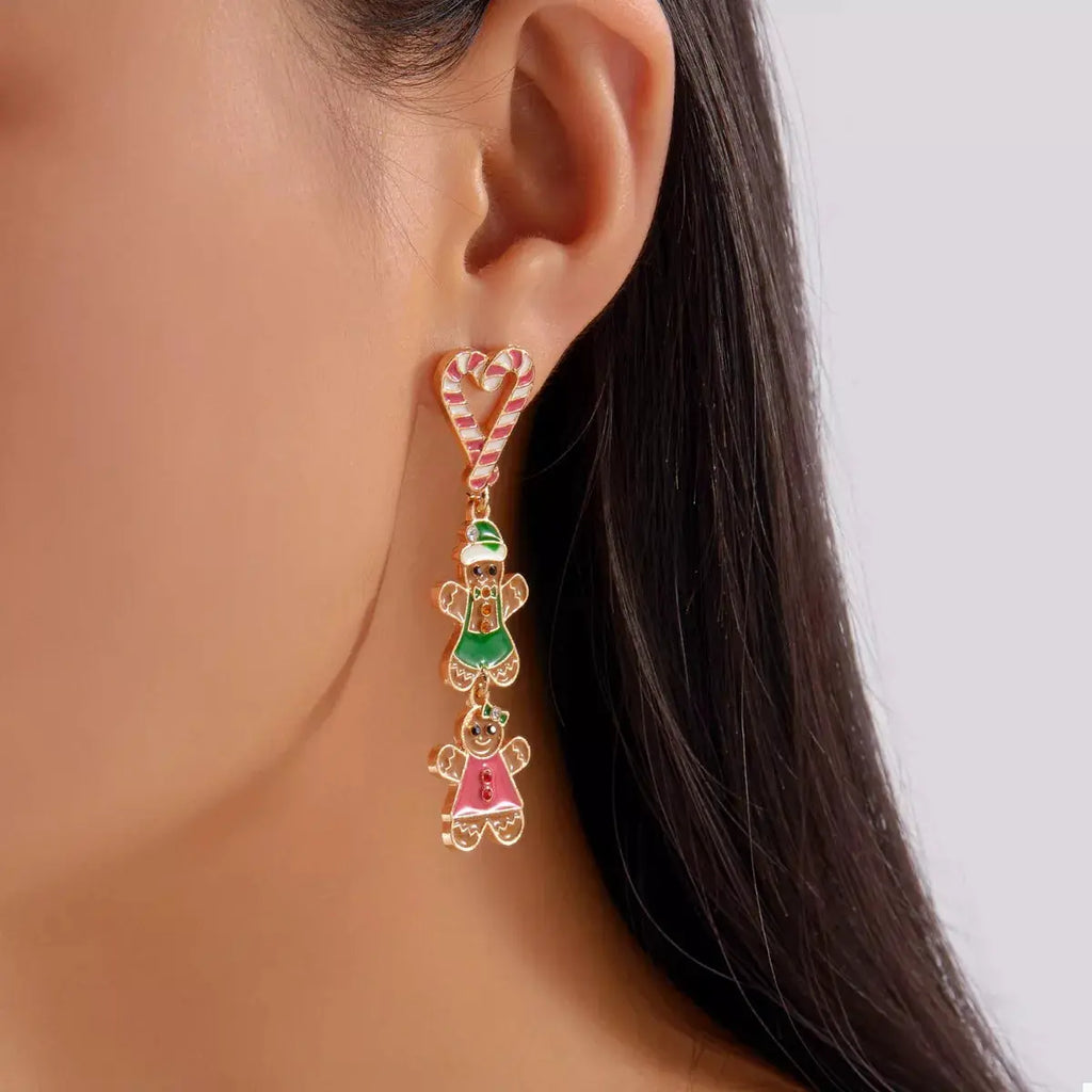 Christmas Gingerbread Drop Earrings by Trendsi