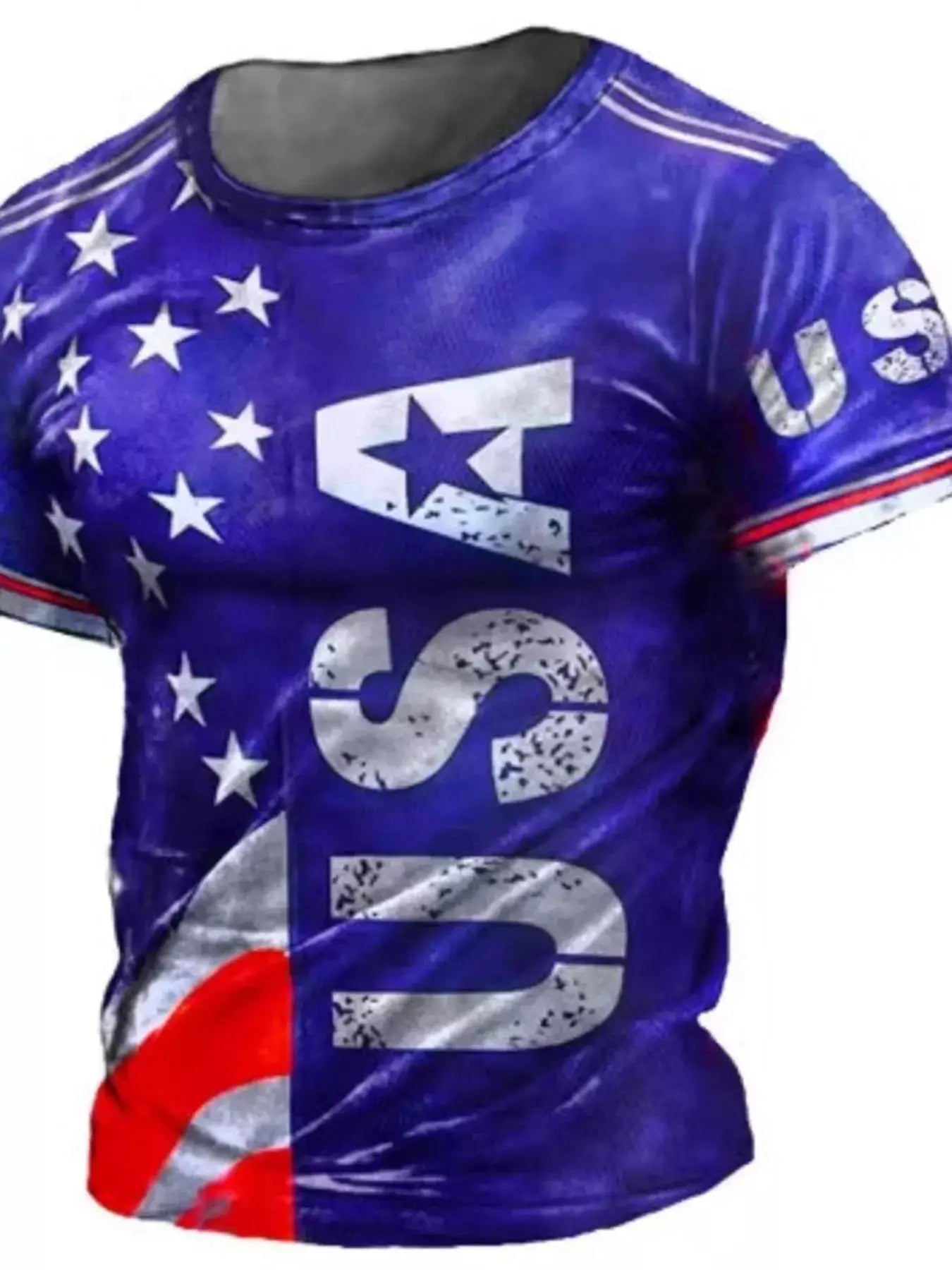 Men's Full Size USA Flag Print T-Shirt Plus Size by Trendsi