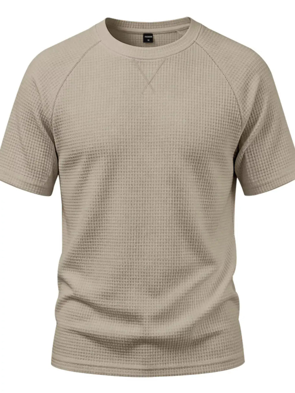 Men's Full Size Waffle Knit Raglan Short Sleeve T-Shirt Plus Size by Trendsi