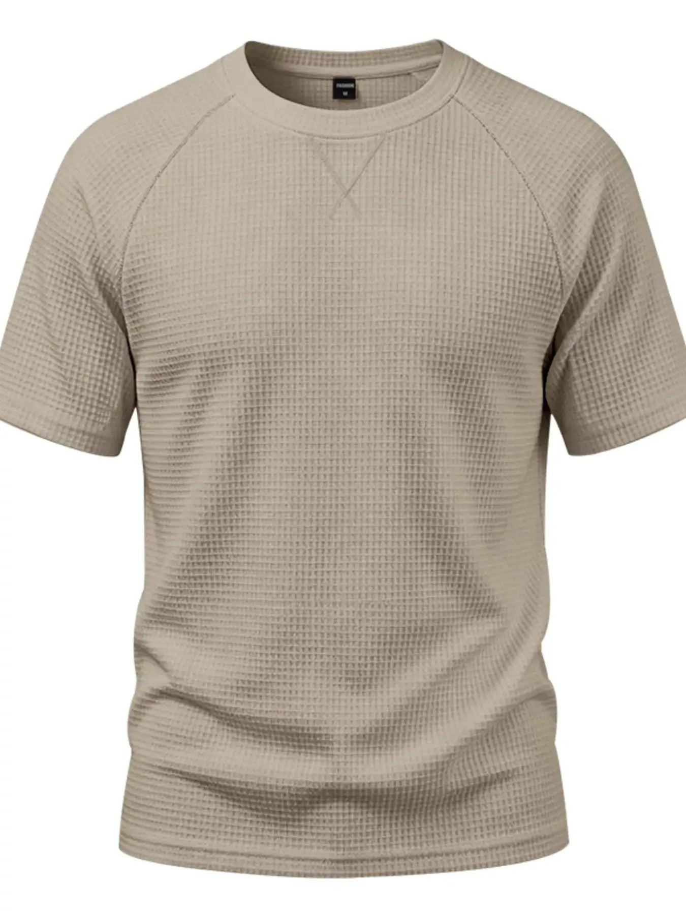 Men's Full Size Waffle Knit Raglan Short Sleeve T-Shirt Plus Size by Trendsi