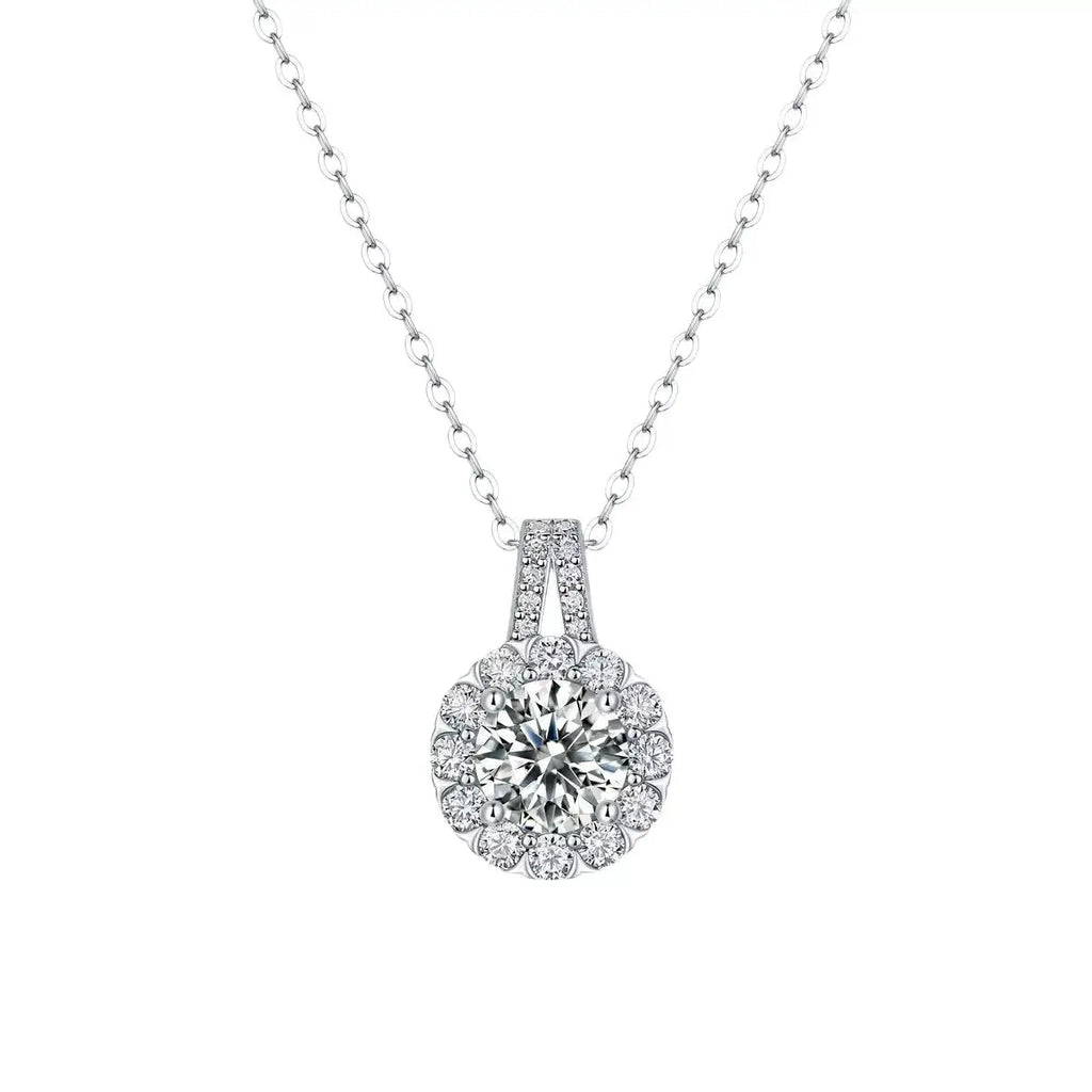 2 Carat Moissanite 925 Sterling Silver Necklace by Trendsi