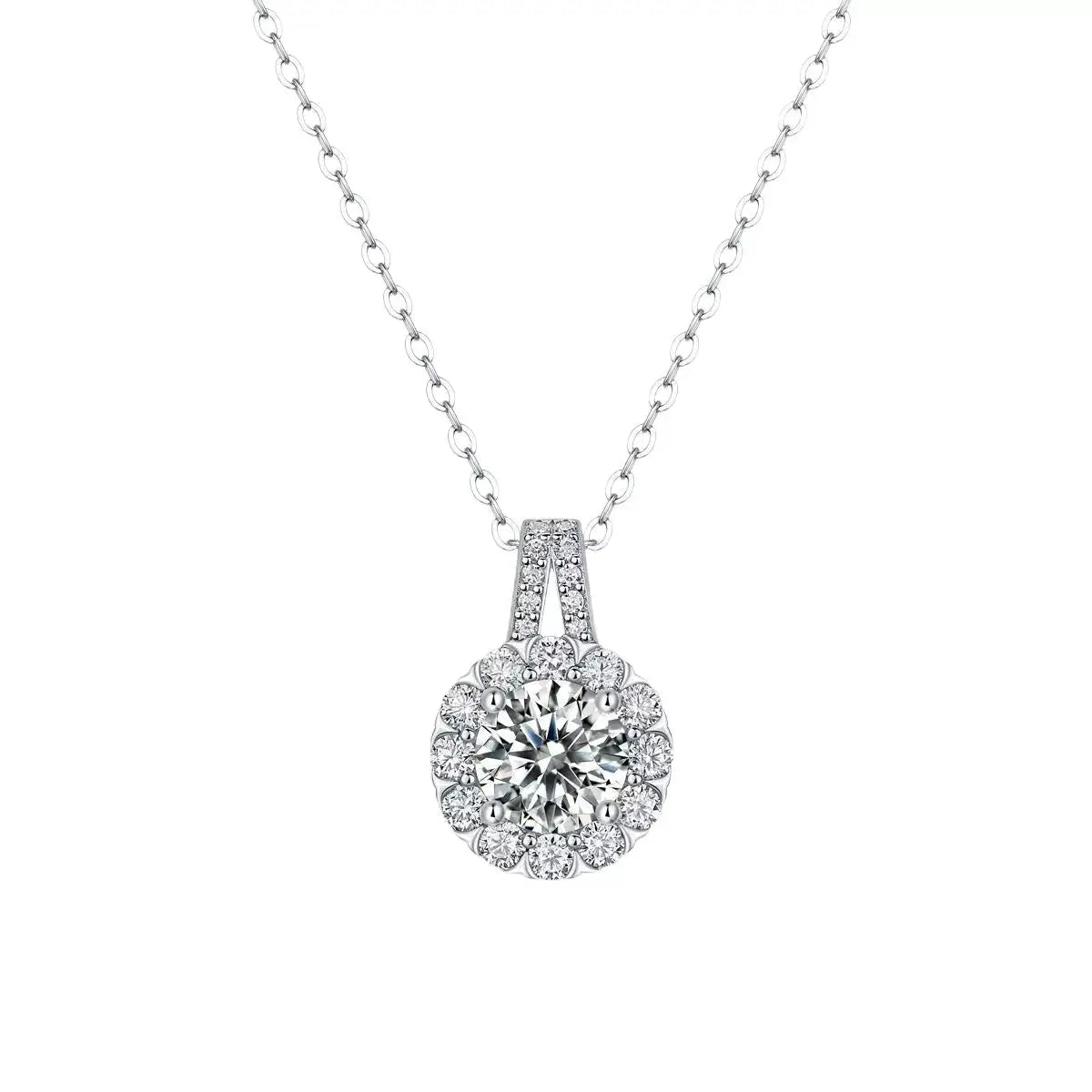 2 Carat Moissanite 925 Sterling Silver Necklace by Trendsi