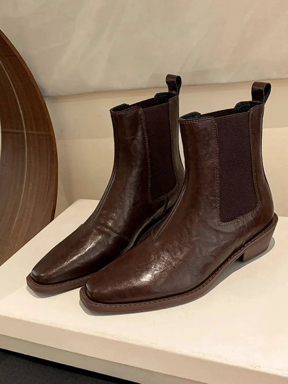 Square Toe Platform Boots by Trendsi