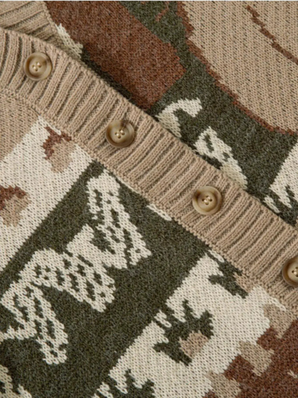 Men's Woodland Critter Knit Cardigan by Trendsi
