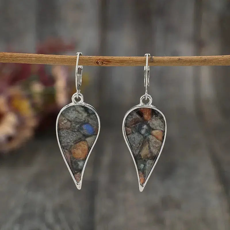 Natural Stone Dangle Earrings by Trendsi