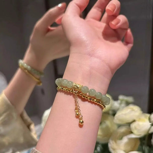 18K Gold-Plated Bead Bracelet by Trendsi