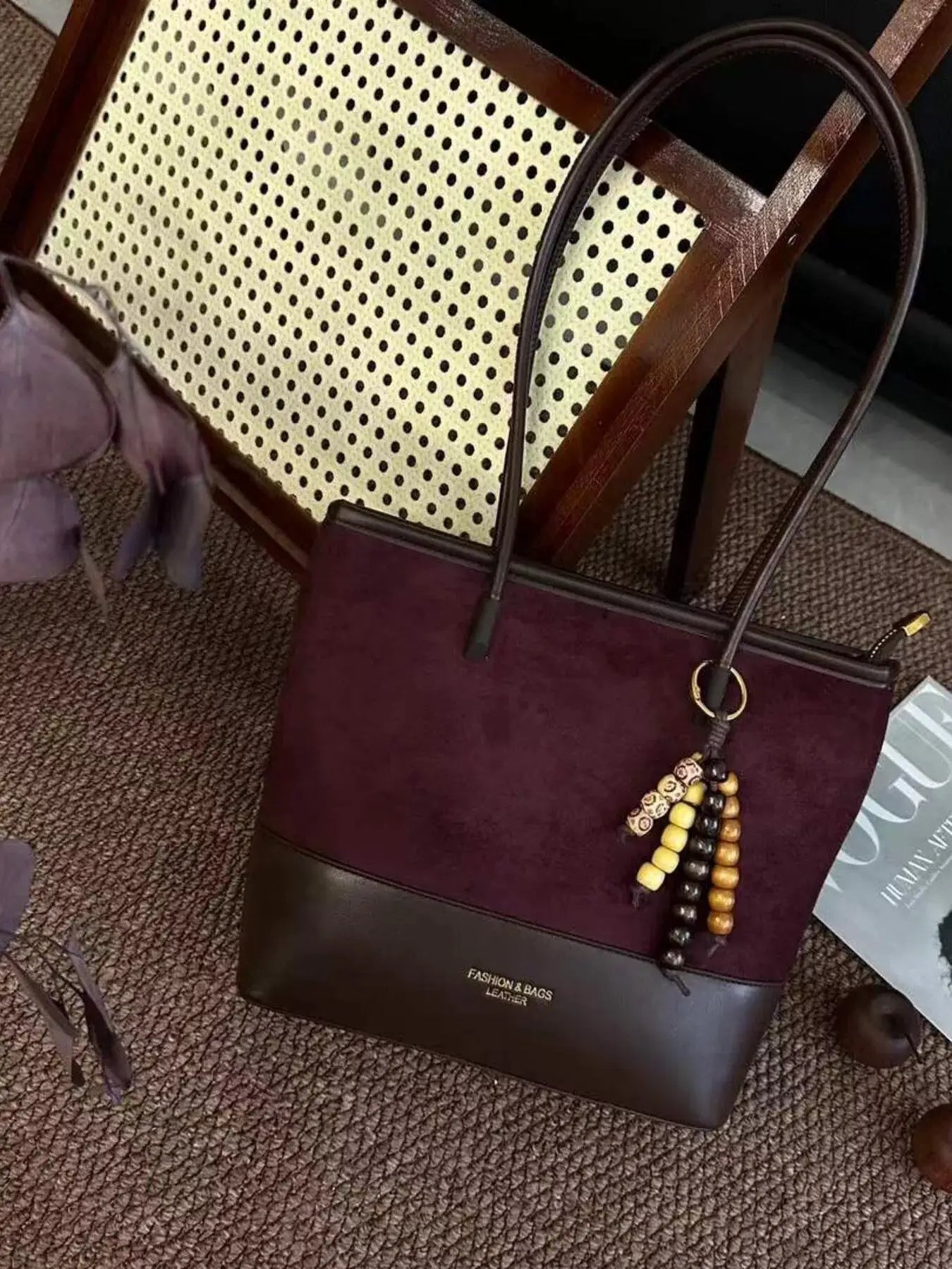 Color Block Shoulder Bag by Trendsi