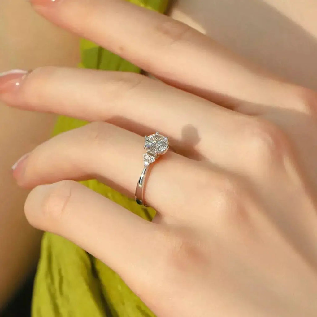 1 Carat Moissanite 925 Sterling Silver Ring by Trendsi