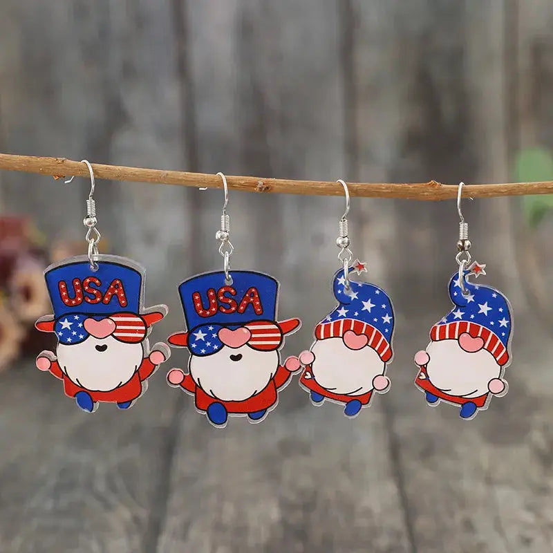 2 Pair Acrylic Gnome Earrings by Trendsi