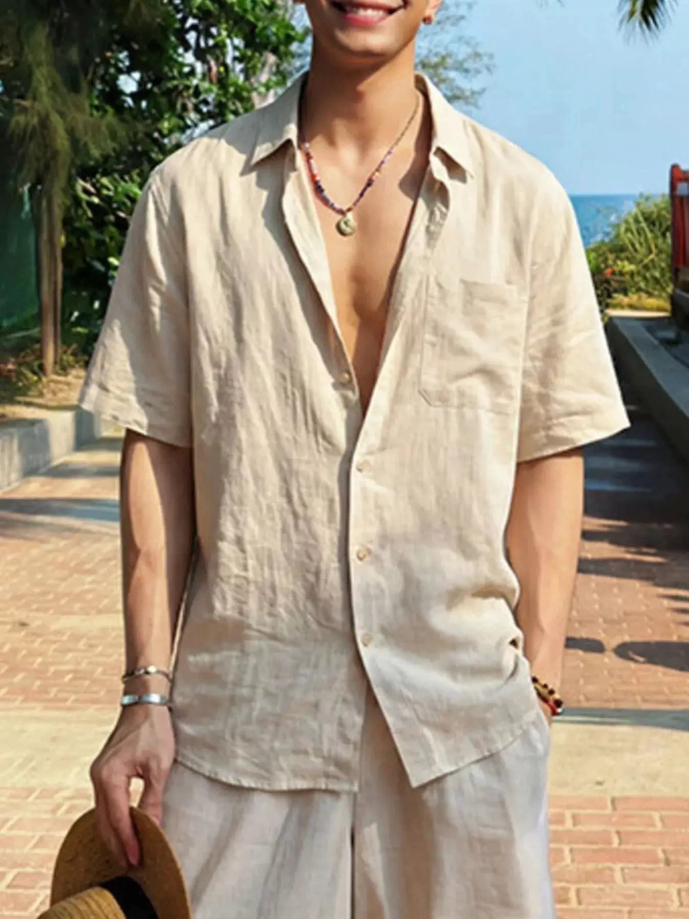 Men's Plus Size Casual Short-Sleeve Shirt by Trendsi