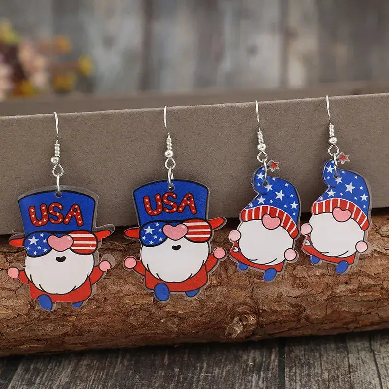 2 Pair Acrylic Gnome Earrings by Trendsi