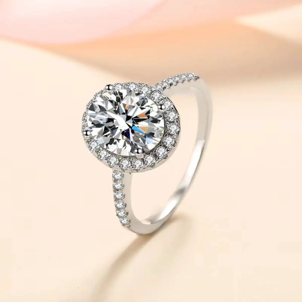 1 Carat Moissanite 925 Sterling Silver Ring by Trendsi