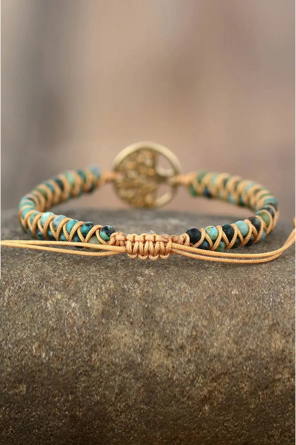 Handmade Tree Shape Beaded Copper Bracelet by Trendsi