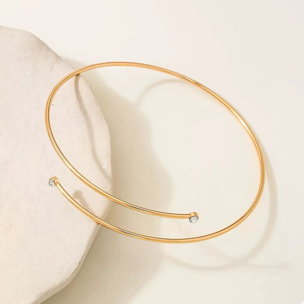 Delicate Gold Wire Upper Arm Bracelet by Trendsi