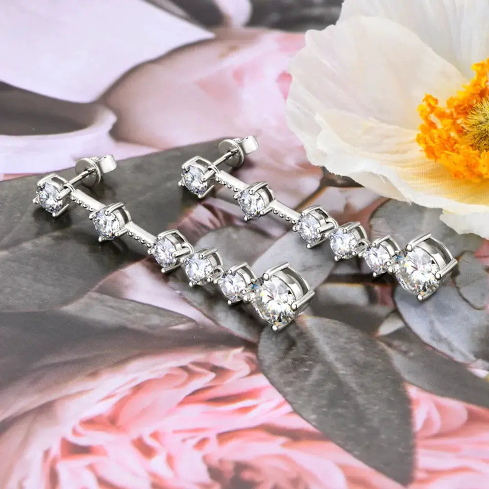 4 Carat Moissanite 925 Sterling Silver Earrings by Trendsi