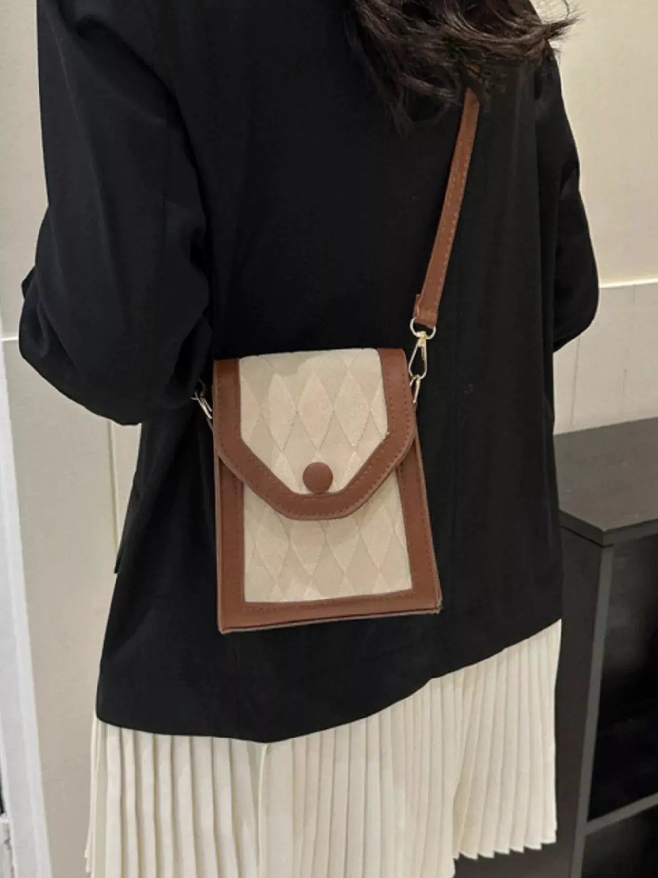 Adjustable Strap Flap Crossbody Bag by Trendsi
