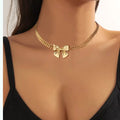 18K Gold-Plated Bowknot Chain Necklace by Trendsi