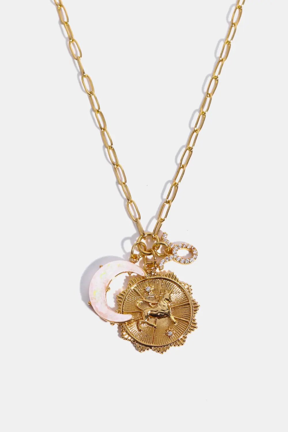 Constellation and Moon Pendant Copper Necklace by Trendsi
