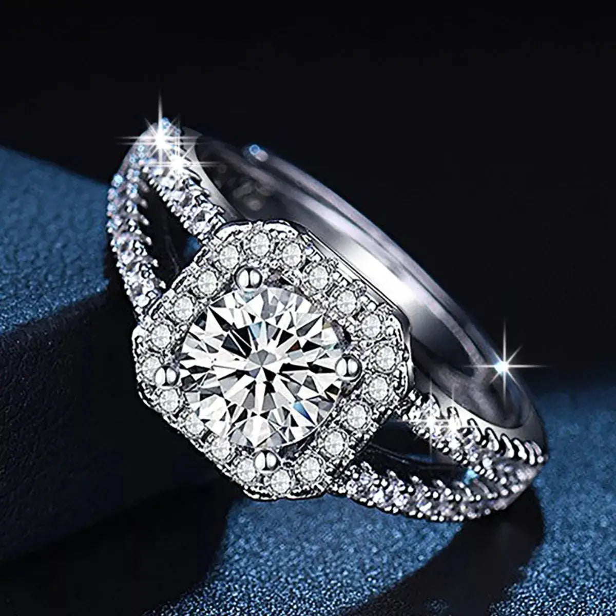 1 Carat Moissanite 925 Sterling Silver Ring by Trendsi