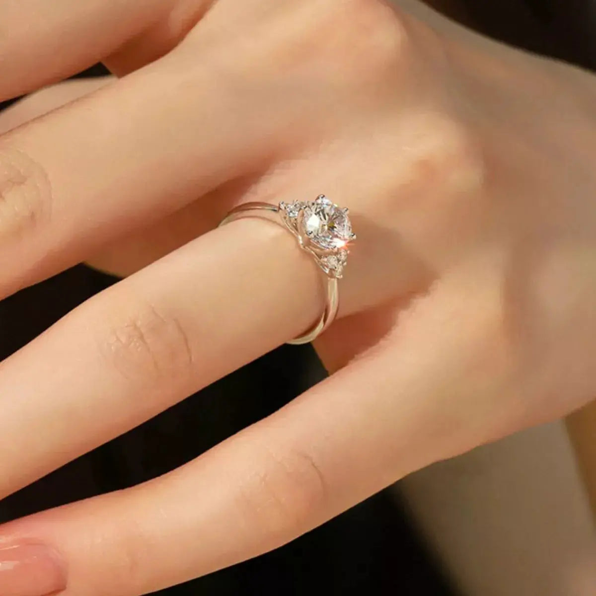 1 Carat Moissanite 925 Sterling Silver Ring by Trendsi