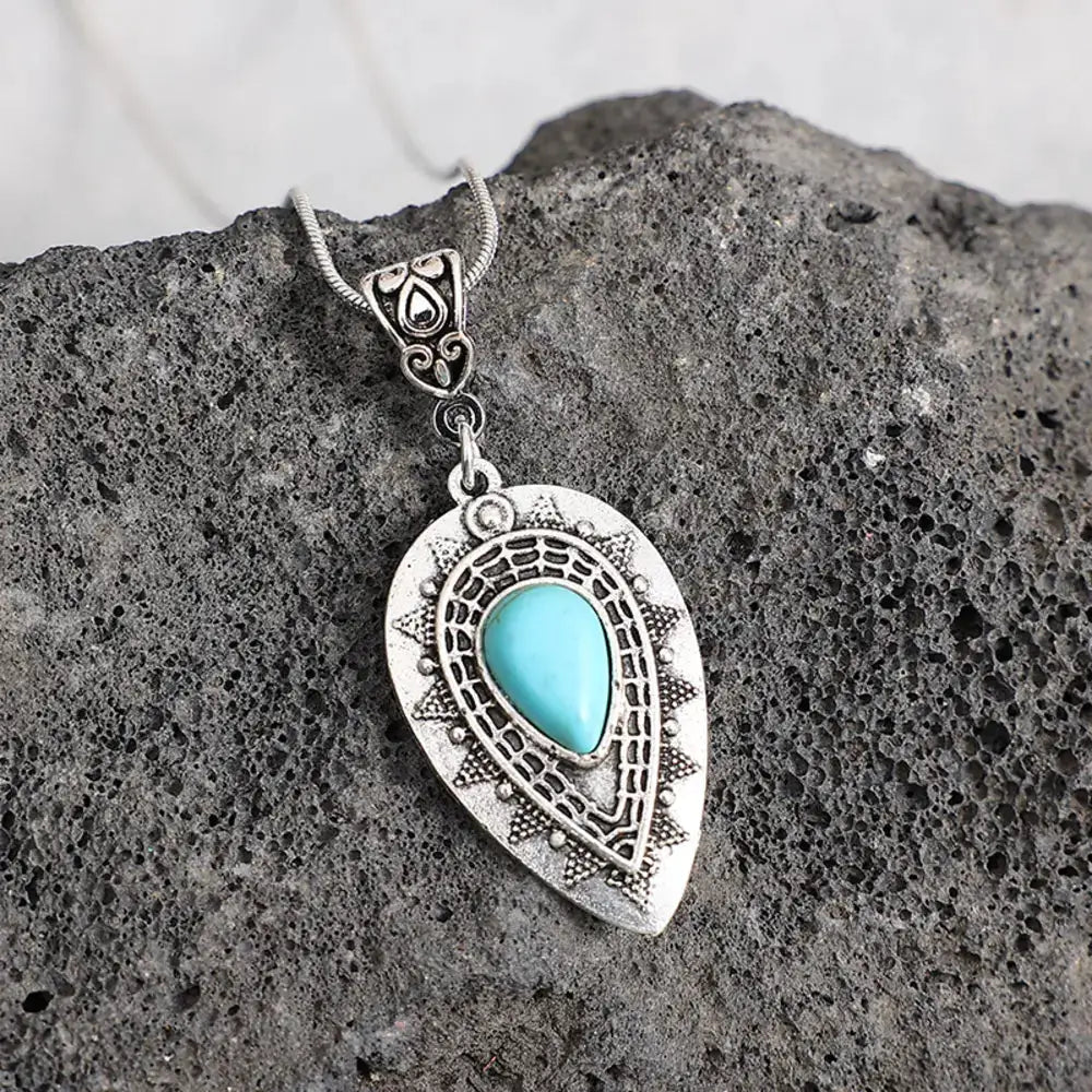 Geometric Alloy Pendant Necklace by Trendsi