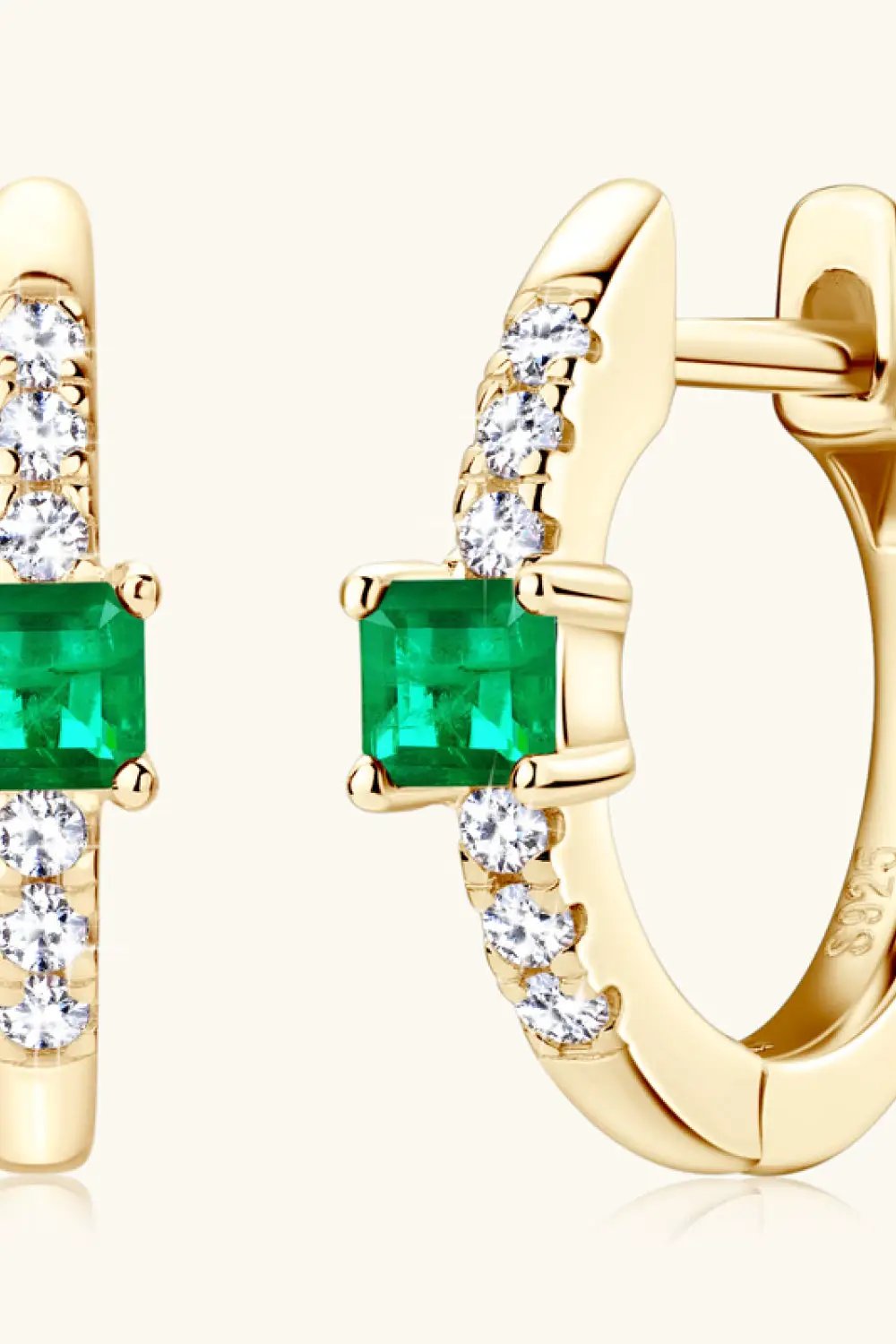 Lab-Grown Emerald Earrings by Trendsi