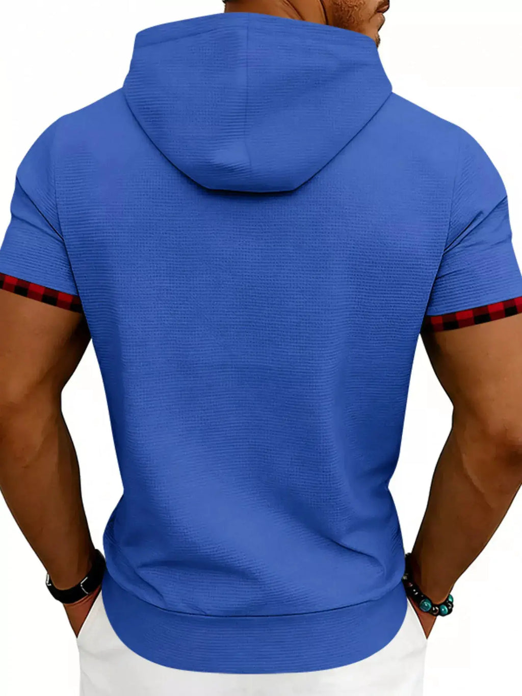 Men's Full Size Letter Graphic Short Sleeve Hooded Top Plus Size by Trendsi