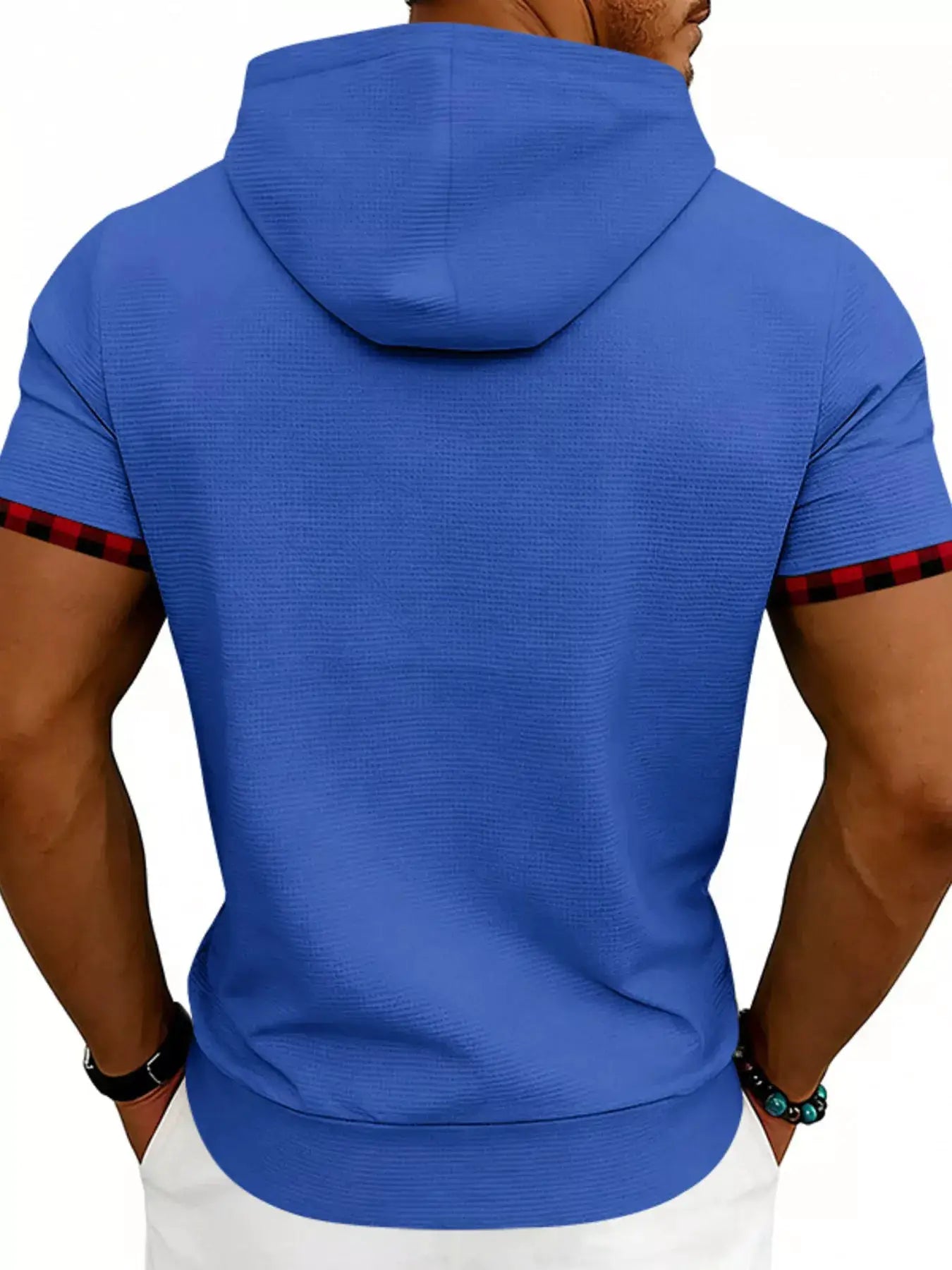 Men's Full Size Letter Graphic Short Sleeve Hooded Top Plus Size by Trendsi