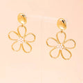 Alloy Flower Drop Earrings by Trendsi