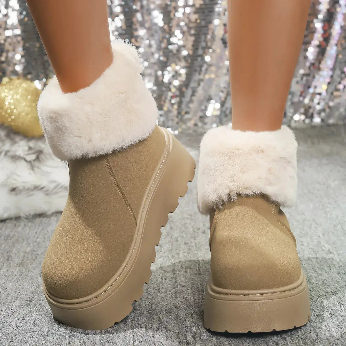 Round Toe Platform Boots by Trendsi