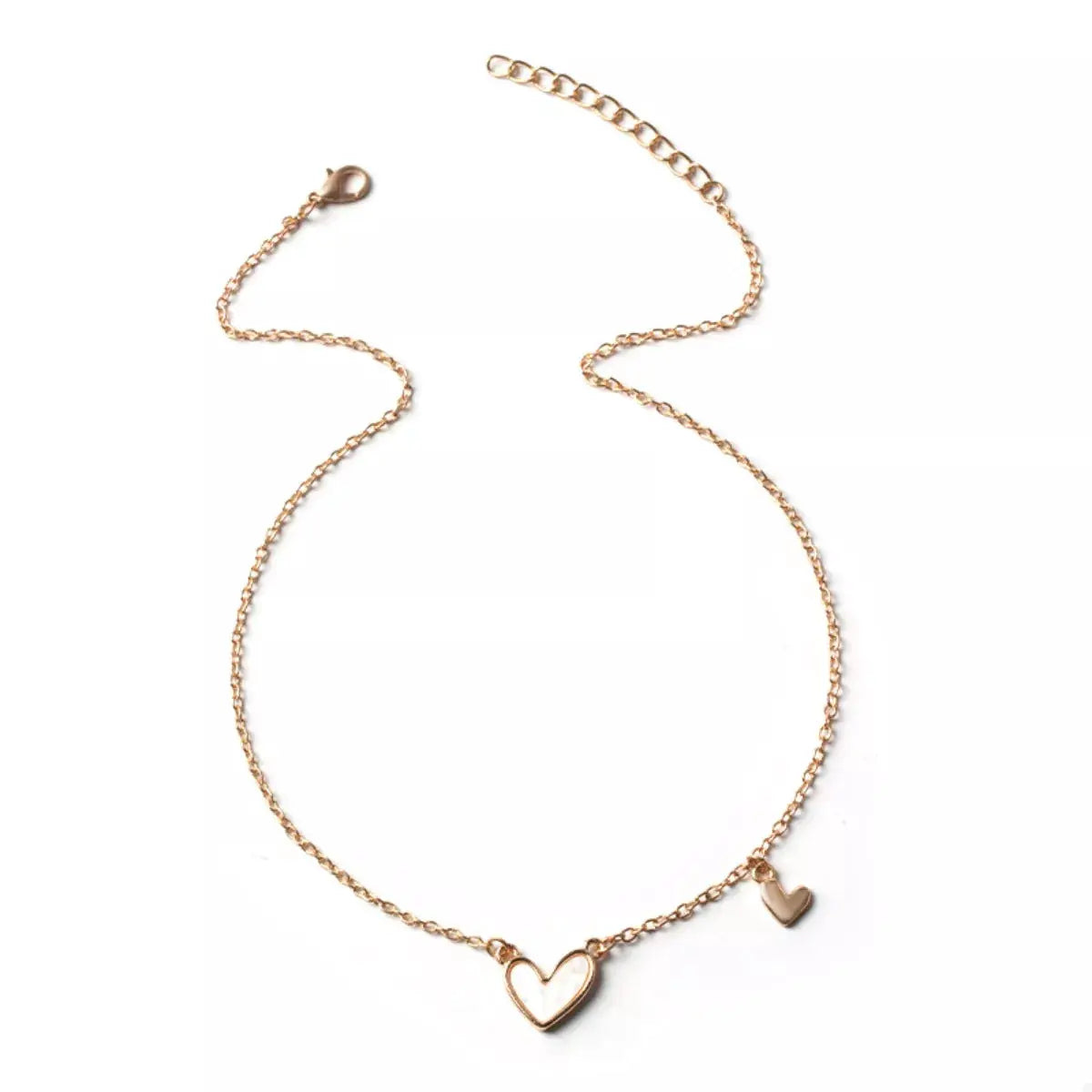 Alloy Heart Pendant Necklace by Trendsi