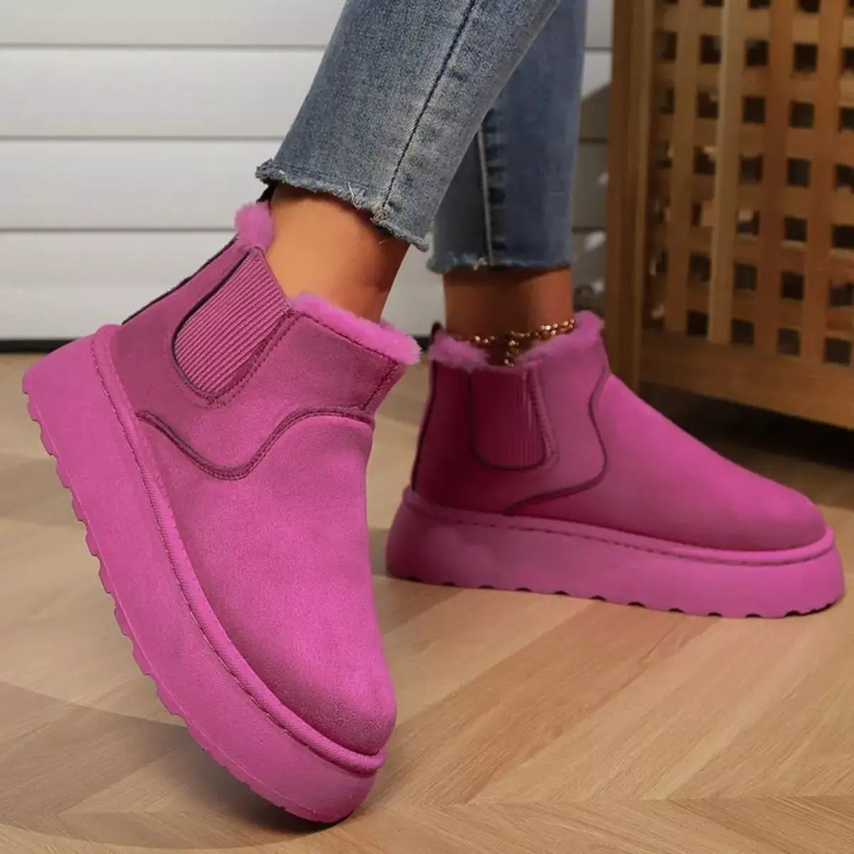 Round Toe Platform Boots by Trendsi