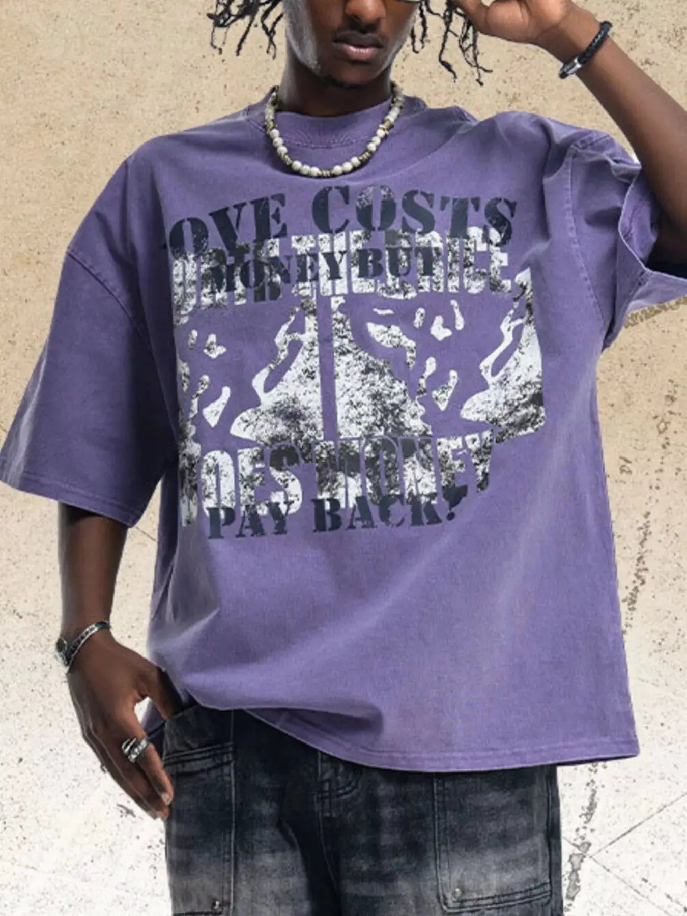 Men's Vintage Washed Graphic Short Sleeve T-Shirt by Trendsi