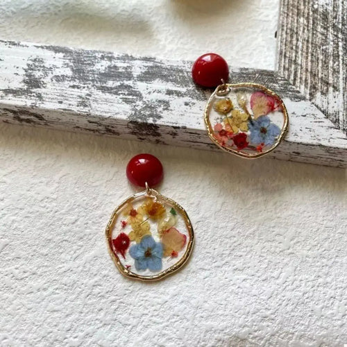 18K Gold-Plated Flower Dangle Earrings by Trendsi