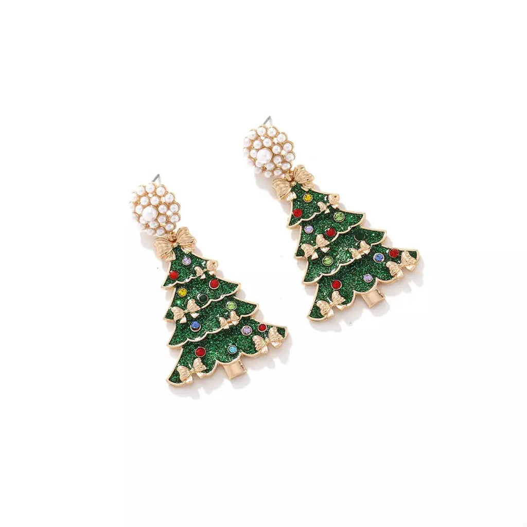 Christmas Tree Bow Earrings by Trendsi