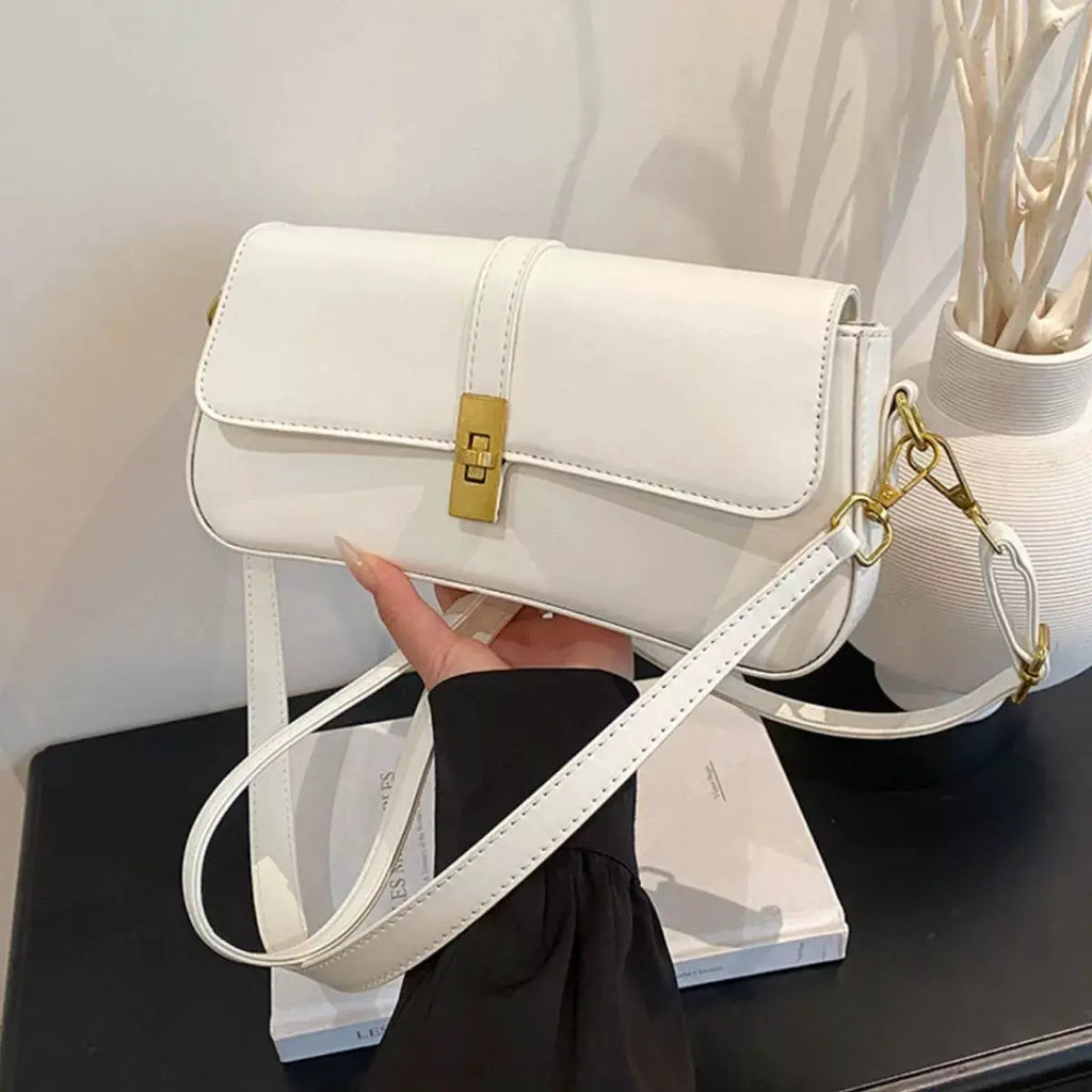 Rectangular Crossbody Bag with Golden Buckle by Trendsi