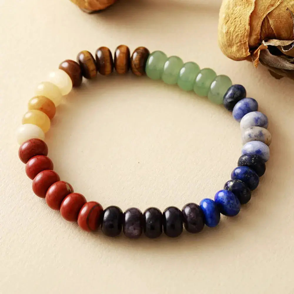 Contrast Natural Stone Bead Bracelet by Trendsi