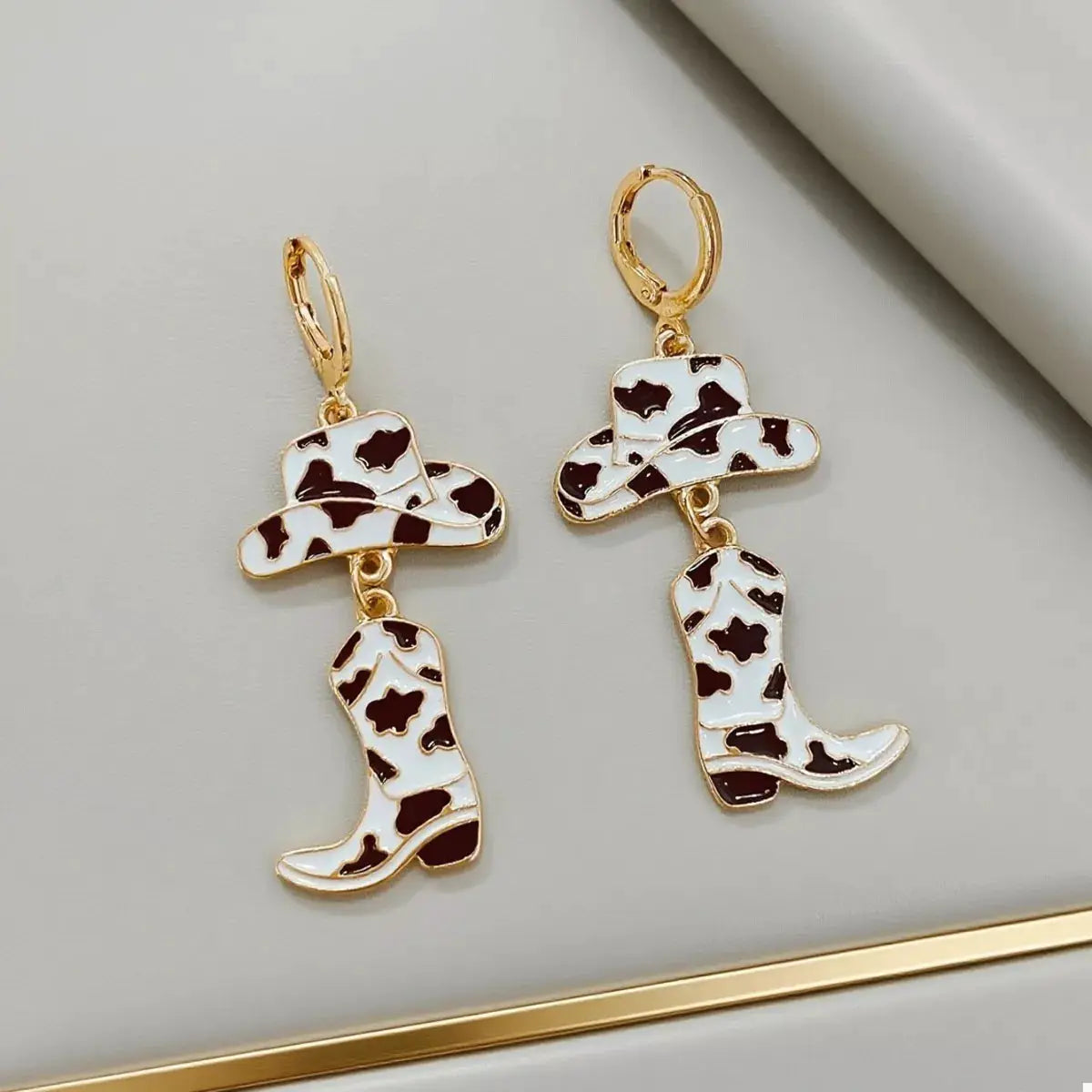 Cowboy Hat and Boot Dangle Earrings by Trendsi