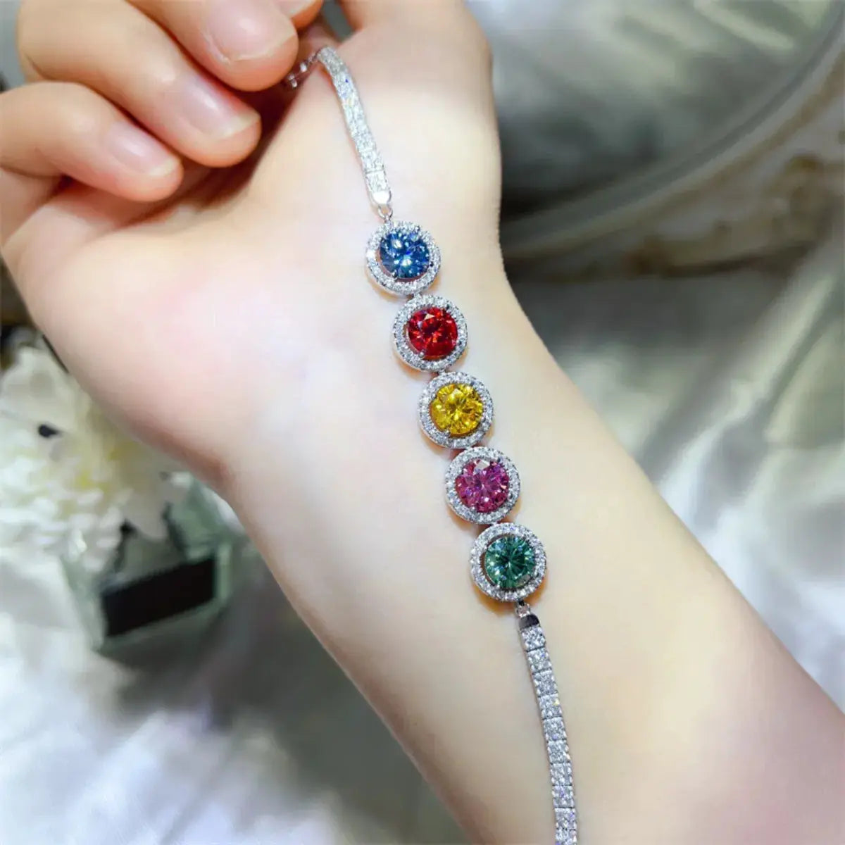 5 Carat 925 Sterling Silver Moissanite Bracelet by Trendsi