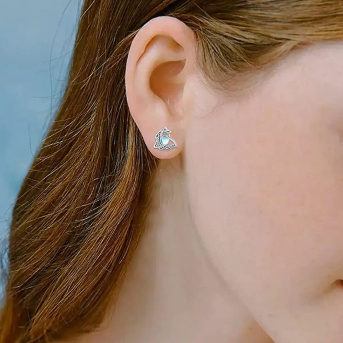 Moonstone Stud Earrings by Trendsi