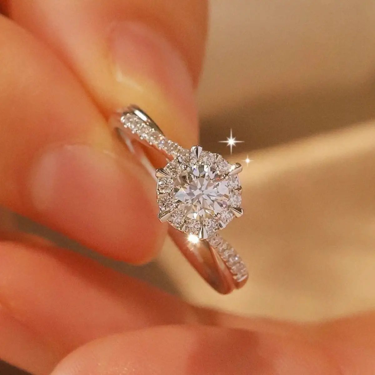1 Carat Moissanite 925 Sterling Silver Ring by Trendsi