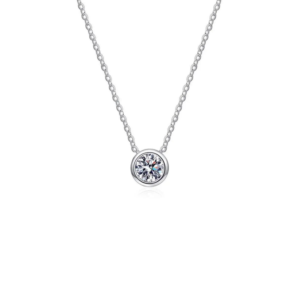 1 Carat Moissanite 925 Sterling Silver Pendant Necklace by Trendsi