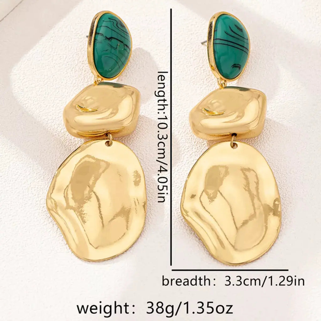 18K Gold-Plated Alloy Drop Earrings by Trendsi